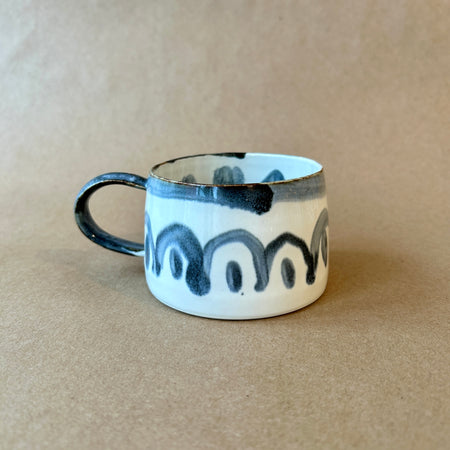 Large abstract ceramic mug no.143 