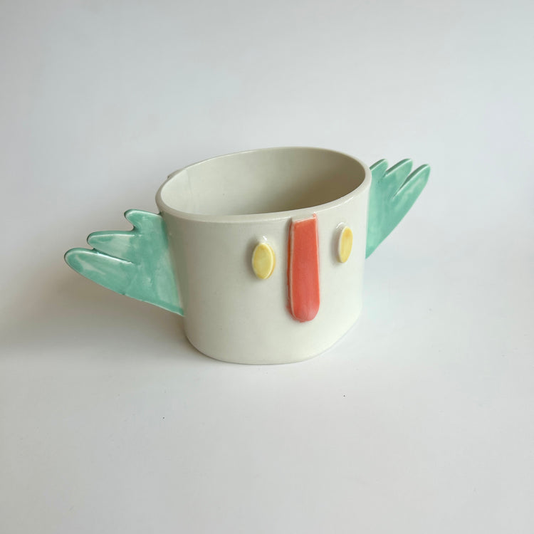 Wings porcelain vase