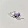 Heart face clay ring [varied colors] 