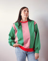 Pink and green colorblock sweater