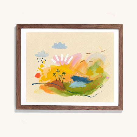 Affiche 'Promenade au bord de l'étang'