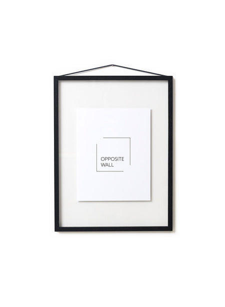 Black floating frame and plexiglass 12 x 16 in [as is]