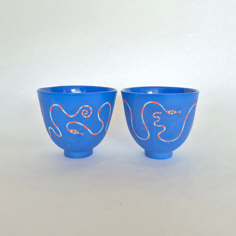 Blue snake cup