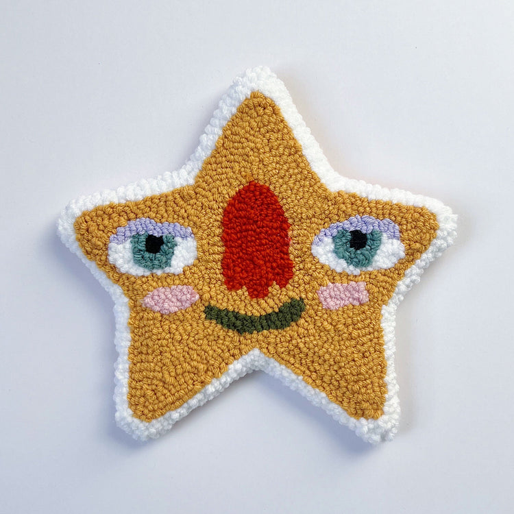 'Gold Star' textile pour sapin ou pièce murale