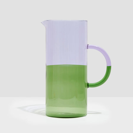 Two-tone lilac and green pitcher