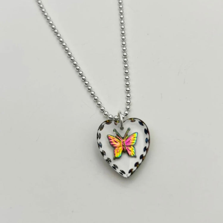 Collier pendentif coeur sur chaîne