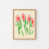 Affiche sérigraphie 'Fleurs roses'