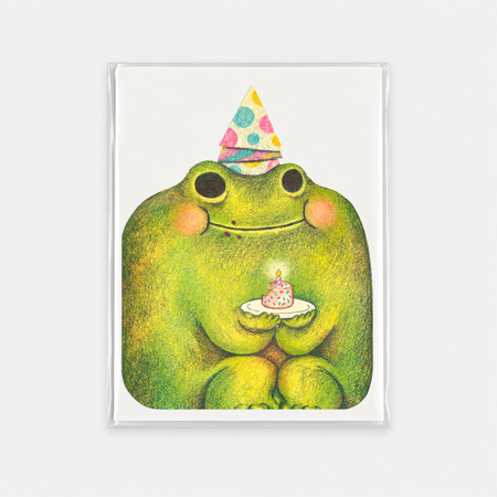 Carte de souhaits 'Grenouille Festive'
