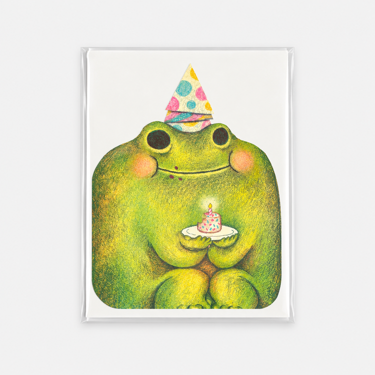 Carte de souhaits 'Grenouille Festive'