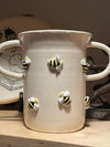Bee face ceramic double handle vase 