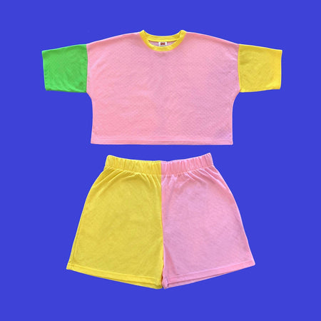 Kit pyjama Bloc rose [tailles variées]