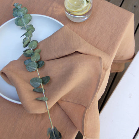 Set of 2 Mocha Linen Napkins 