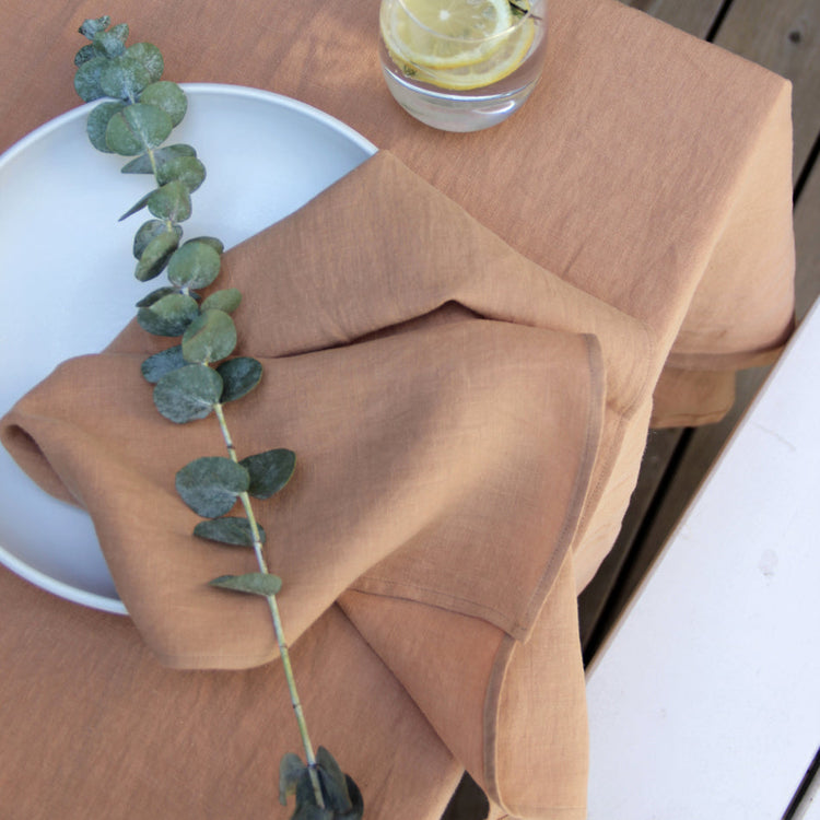 Set of 2 Mocha Linen Napkins 