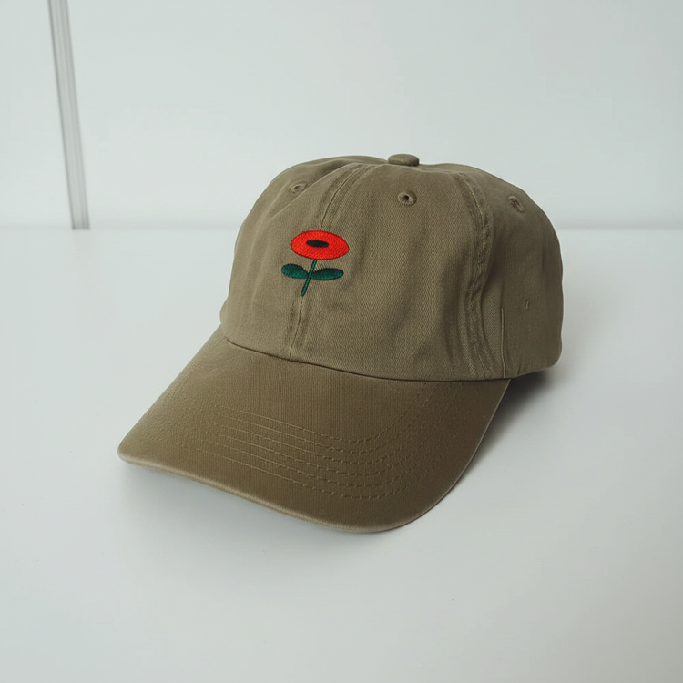 Casquette brodée Coquelicot