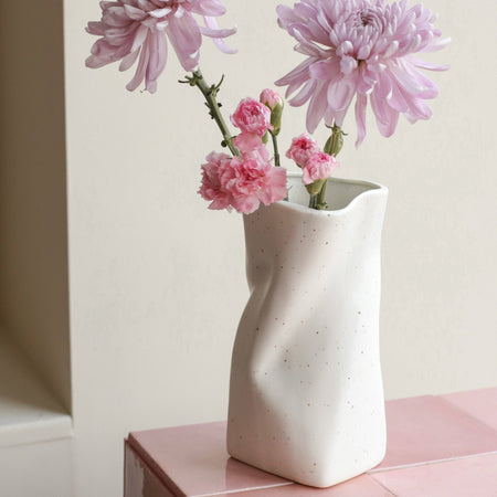 Irregular speckled ceramic vase