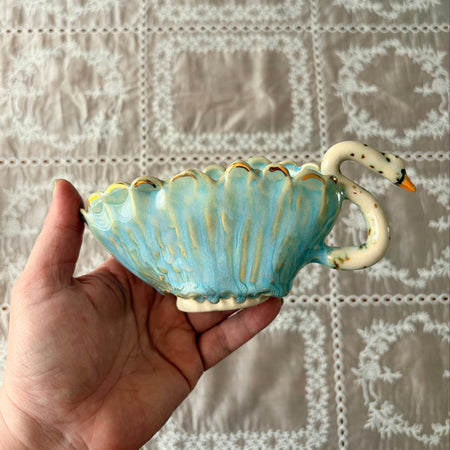 Vase Blue Swan