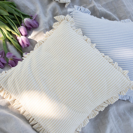 Housse de coussin Rayures beige