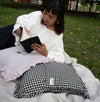 Housse de coussin Frill Vichy noir
