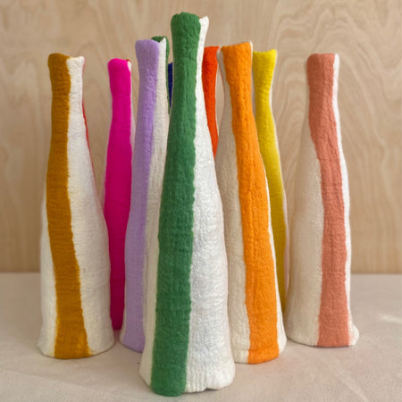 Felt cone vase cover