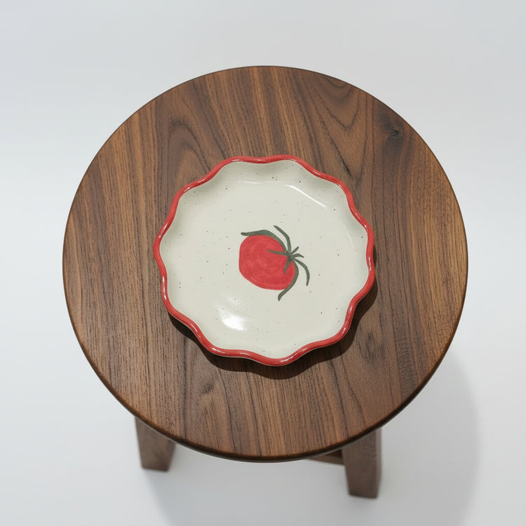 Petite assiette en céramique Tomate rouge