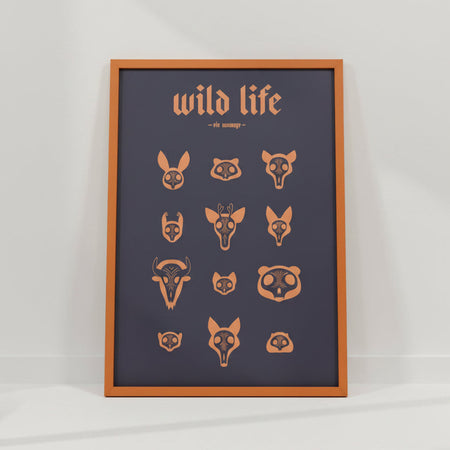 Affiche sérigraphiée mauve 'Wild Life'