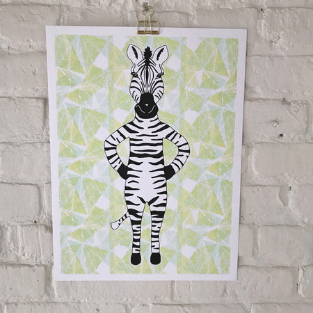 Screen-printed poster 'Zebra' 