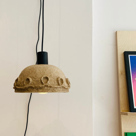 'Swirl' paper pulp hanging lamp 