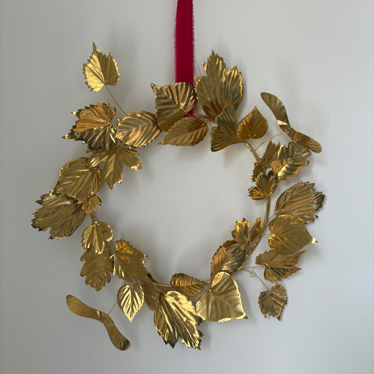 Brass Leaf Confetti Wreath