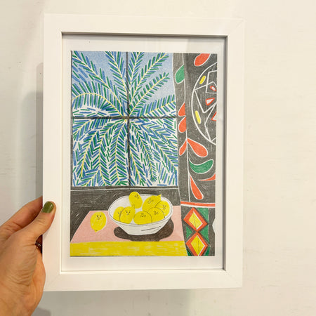 Affiche 'Bowl of Lemons' encadrée [tel quel]