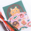 Kit DIY de canevas à broder 'Cat Café'