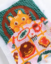 Kit DIY de canevas à broder 'Cat Café'
