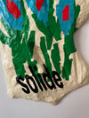 Oeuvre originale en papier mâché 'Solide'