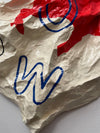 Oeuvre originale en papier mâché 'Wow'
