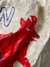 Oeuvre originale en papier mâché 'Wow'