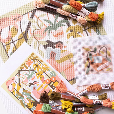 Kit DIY de canevas à broder 'Greenhouse'
