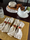 Set of 4 Cranberry Napkin Rings