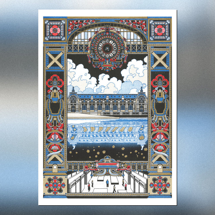 Affiche risographie 'Le musée d'Orsay, Paris'