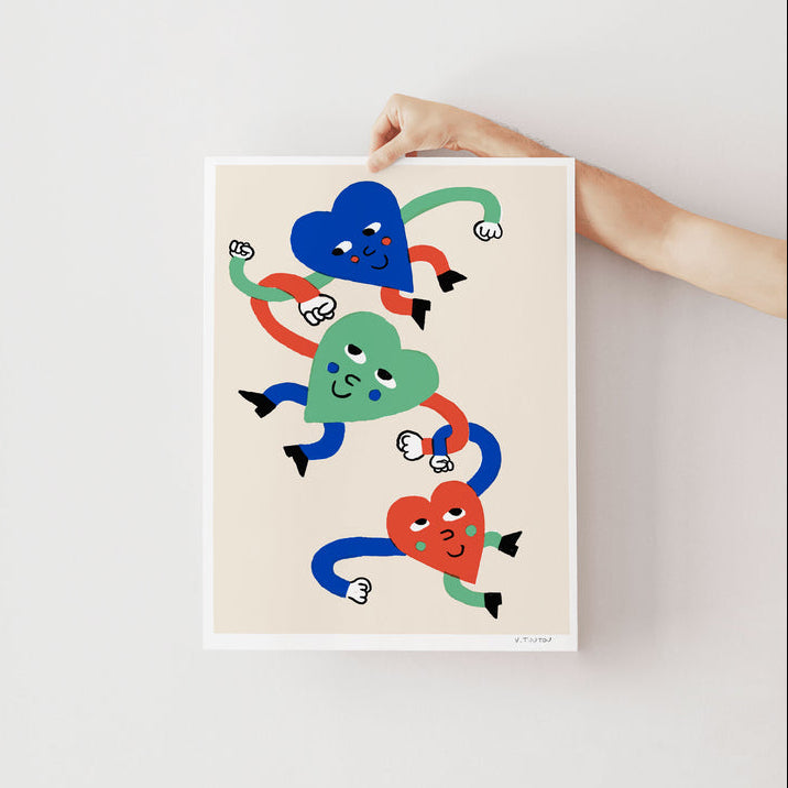 Affiche 'Coeurs Barrel of monkeys'