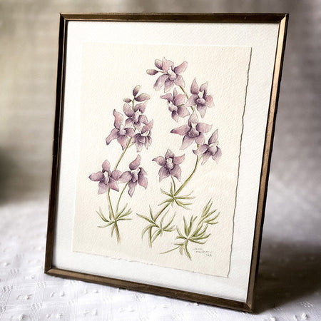Aquarelle originale 'Larkspur'