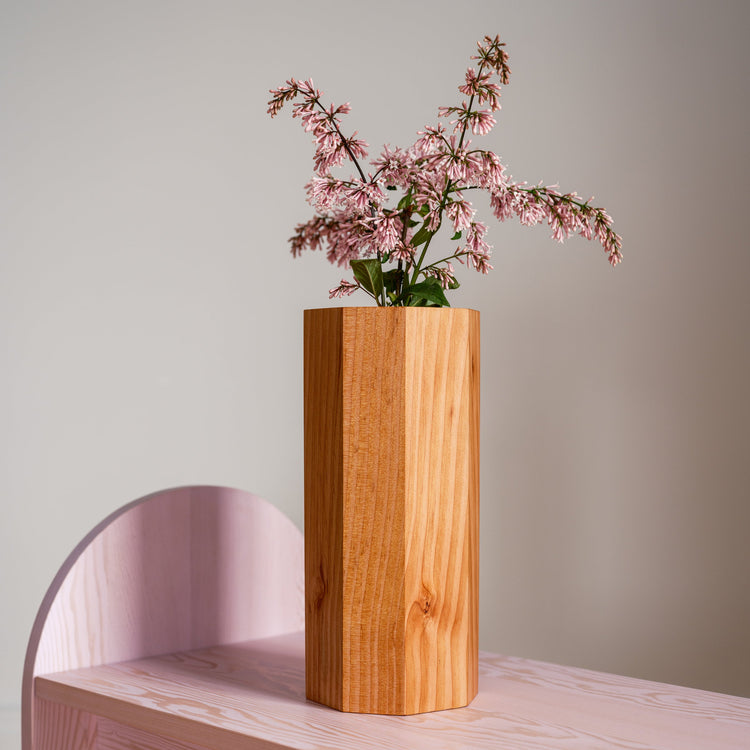 Fir wood vase 002