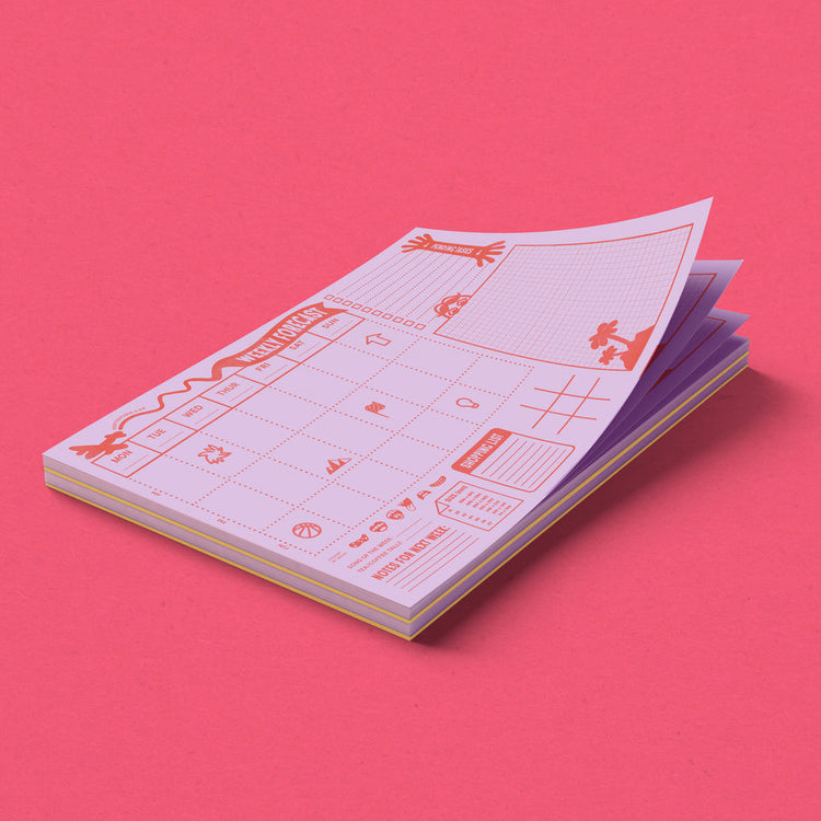 Planificateur hebdomadaire de bureau lilas