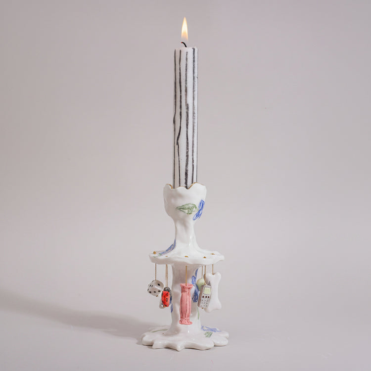 Chandelier en porcelaine Breloques