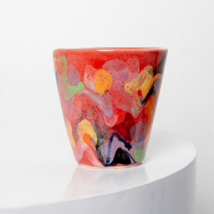 Gobelet en céramique 'Bricolage Red 3'