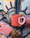 Tasse en céramique 'Twist' rose et rouge