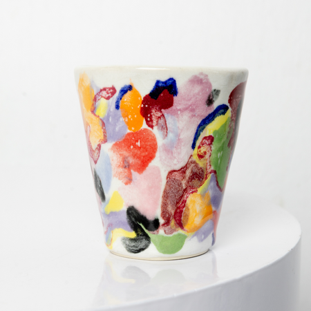'Bricolage White 1' ceramic tumbler