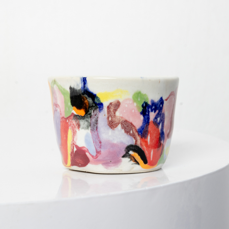 'Bricolage White 2' ceramic tumbler