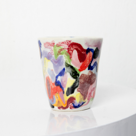 'Bricolage White 4' ceramic tumbler