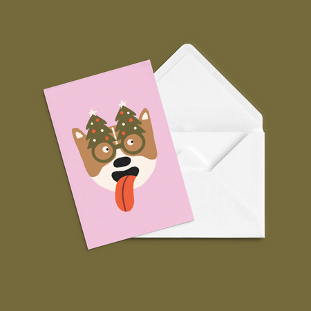 Carte de souhaits Corgi festif