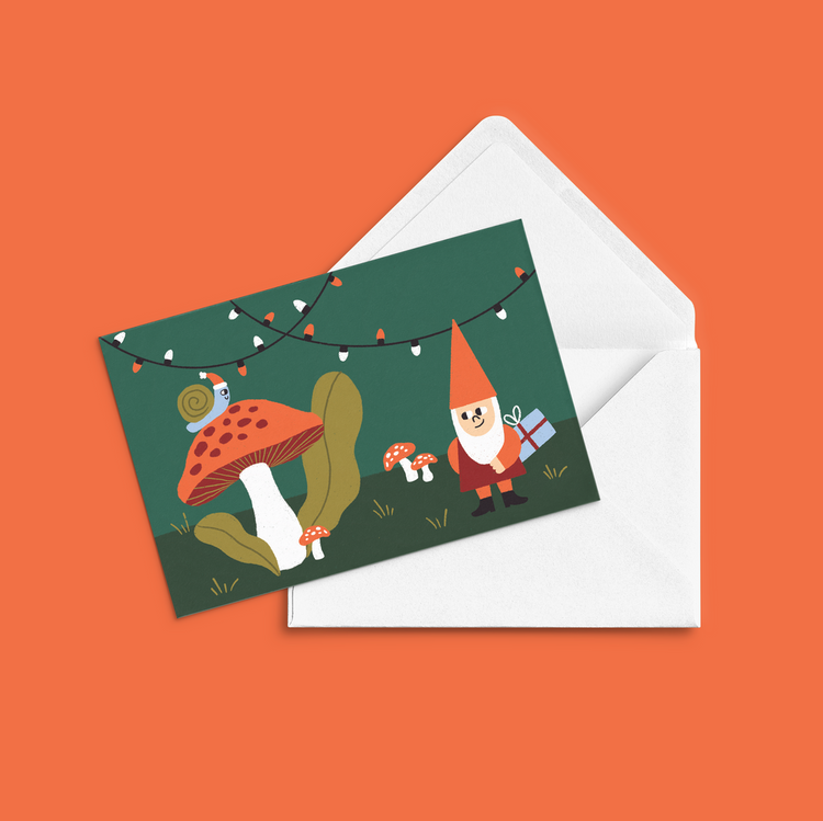 Carte de souhaits Noël en forêt