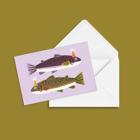 Festive Trout Greeting Card